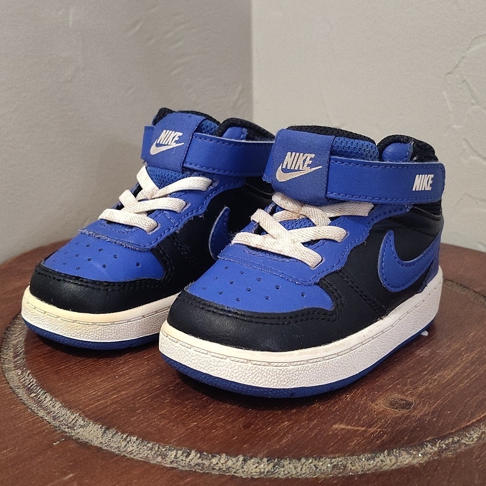 Nike Court Borough Mid 2 Td Trainers Black Game Royal Sz 5C DM8874-001